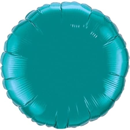 Qualatex 17186 18 In. Teal Round Flat Foil Balloon - Pack Of 5